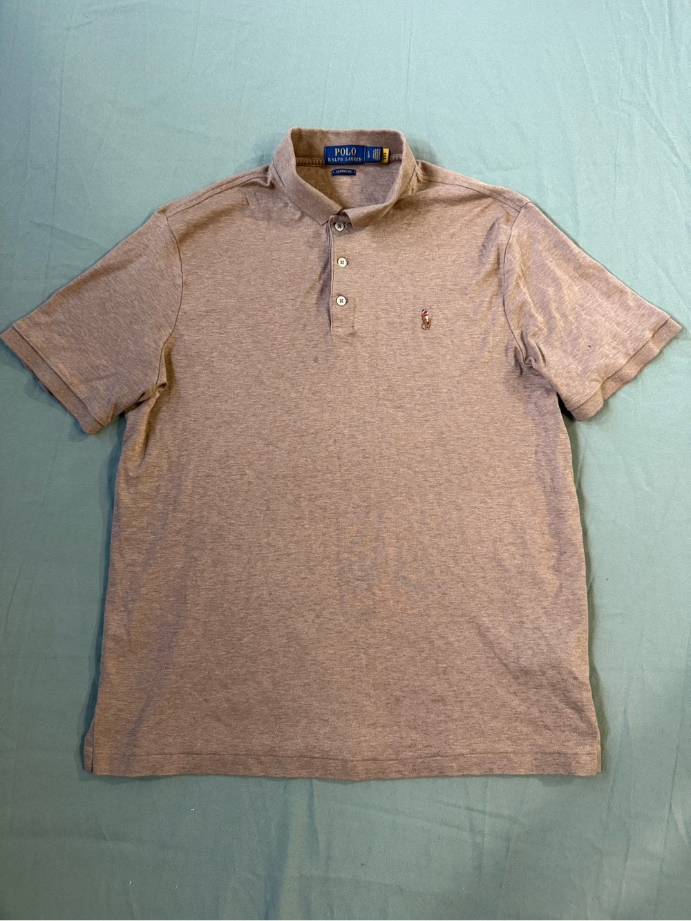 Men's Brown Polo Ralph Lauren Button Up Shirt L